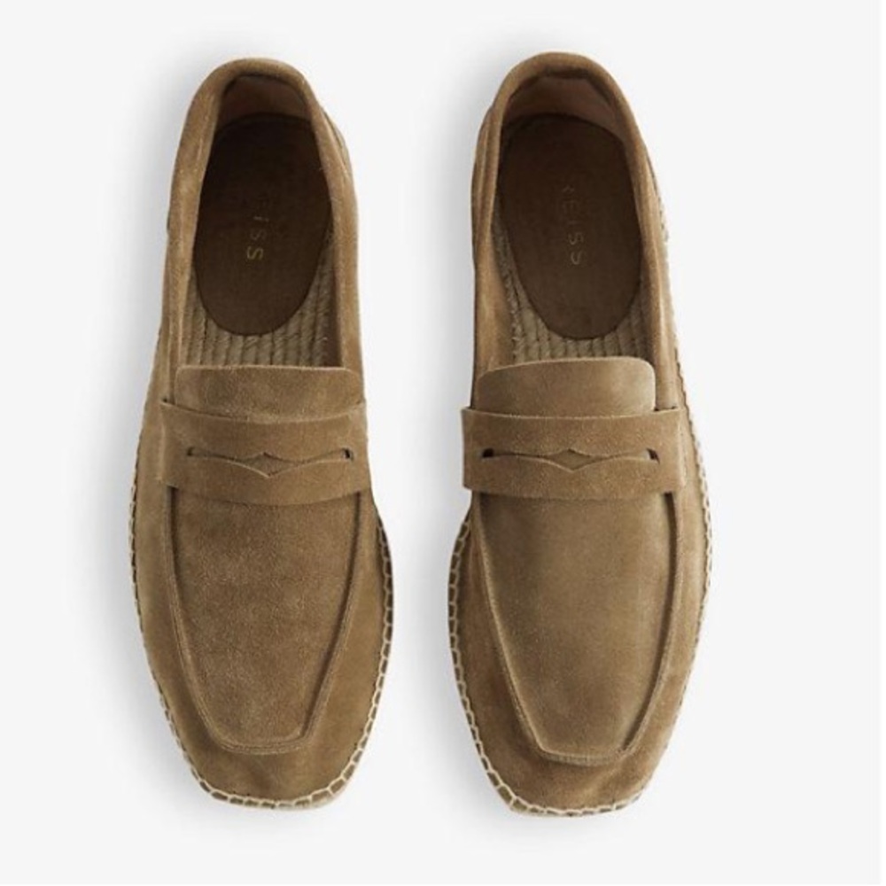 RARE EUC REISS suede Cannes espadrille loafers
